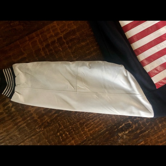 Leather U.S.A. Navy/White Jacket - Size M (EUC) - Picture 11 of 16